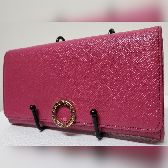 BVLGARI Bvlgari Pink Leather Bifold Wallet - Picture 3 of 16